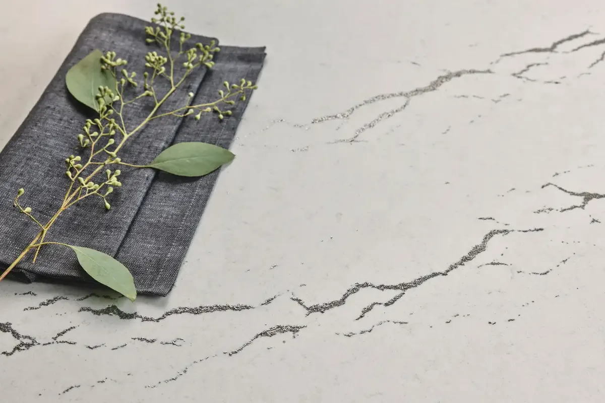 Cambria Berkshire Steel Satin Ridge surface