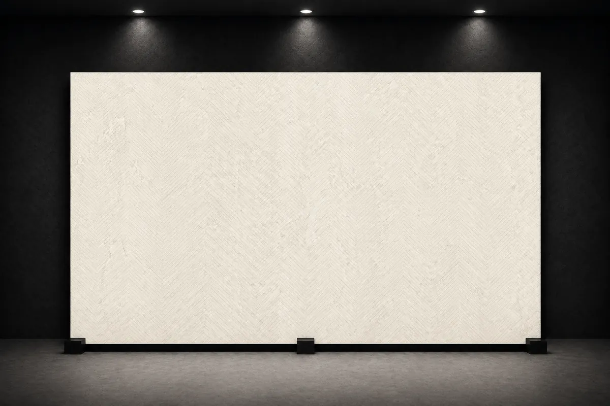 Interstone Ecostone Fog Chevron Deco surface