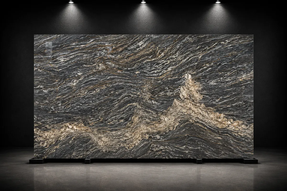 Interstone Black Amber surface